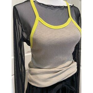 Sundry Womens Racerback Tank Top Size 3 Y2K Whimsigoth Ribbed Festival Edgy Punk